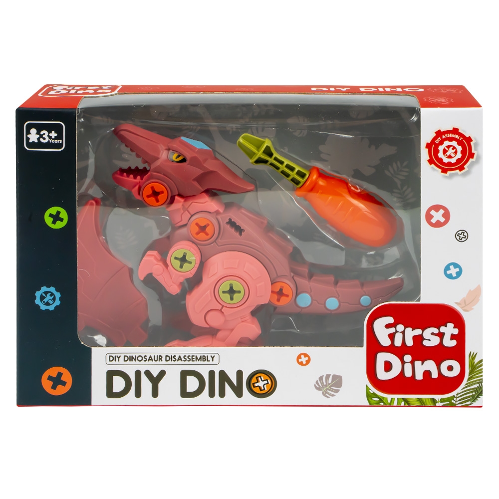 Dinozaur demontabil, First Dino, Rosu 7Toys