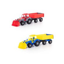 Tractor cu remaorca si incarcator, 67x17x18 cm, 7Toys