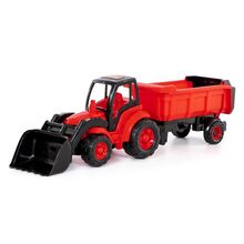 Tractor cu incarcator si remorca, 86x22x26 cm, 7Toys