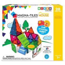 Set magnetic cu autocolante Magna-Tiles House (28 piese), 7Toys