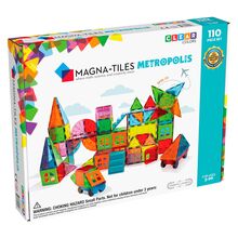 Magna-Tiles Metropolis, set magnetic 110 piese, 7Toys