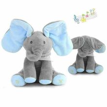 Jucarie interactiva Bebelusi - Elefantul Cucu Bau albastru,7Toys