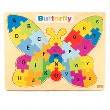 Puzzle educativ din lemn Fluture, 7Toys