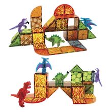 Set magnetic Magna-Tiles Dino World, 40 Piese, 7Toys